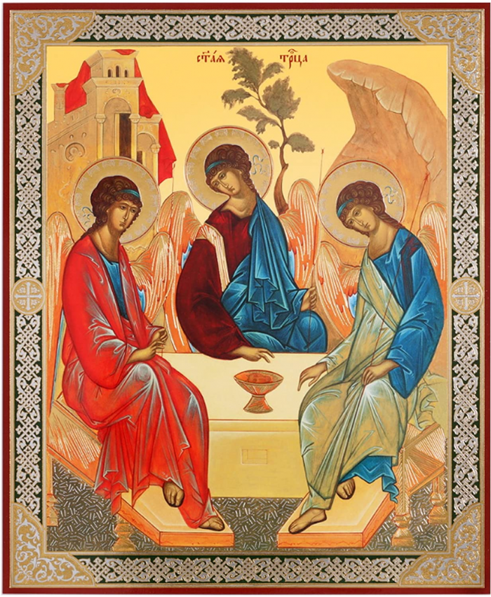 The Hospitality of Abraham with the Holy Trinity, in the manner of Andrei Rublev